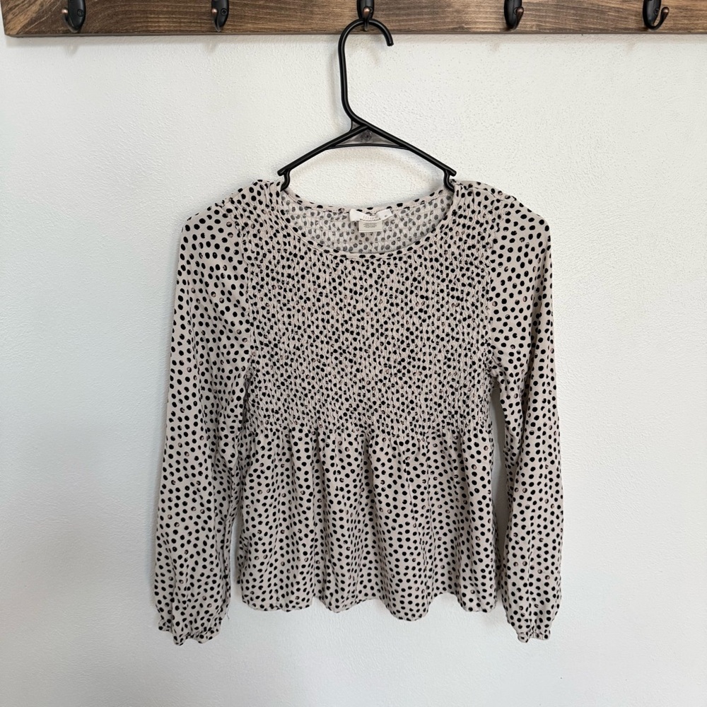 URBAN Romantics Black and Cream Polka Dot Blouse